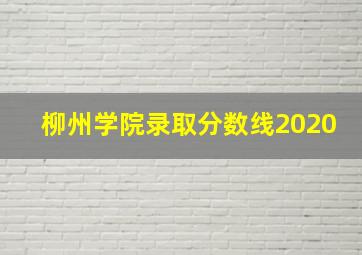 柳州学院录取分数线2020