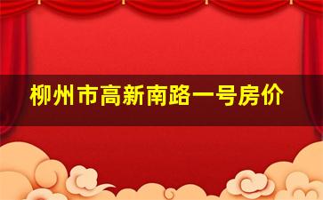 柳州市高新南路一号房价