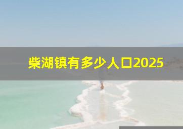 柴湖镇有多少人口2025