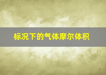 标况下的气体摩尔体积