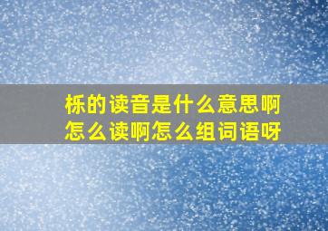 栎的读音是什么意思啊怎么读啊怎么组词语呀