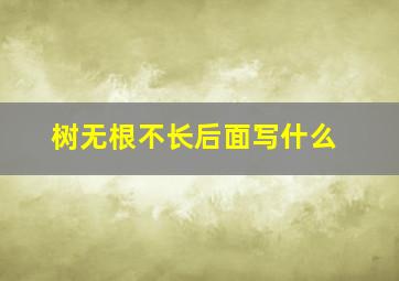 树无根不长后面写什么