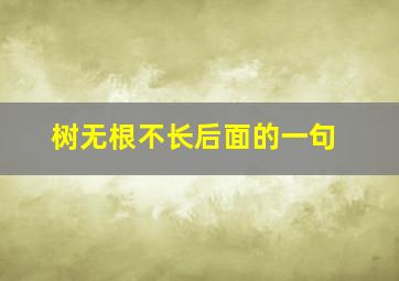 树无根不长后面的一句