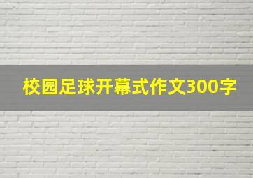 校园足球开幕式作文300字