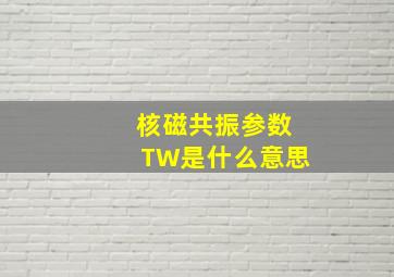 核磁共振参数TW是什么意思