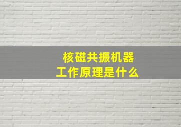 核磁共振机器工作原理是什么