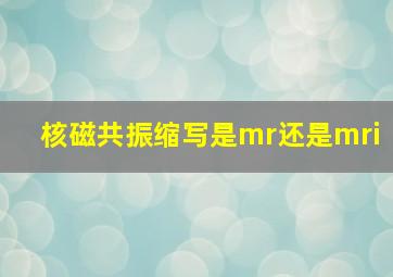 核磁共振缩写是mr还是mri