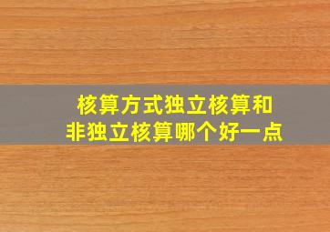 核算方式独立核算和非独立核算哪个好一点