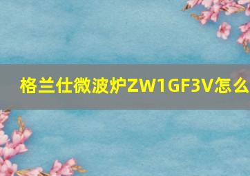 格兰仕微波炉ZW1GF3V怎么样