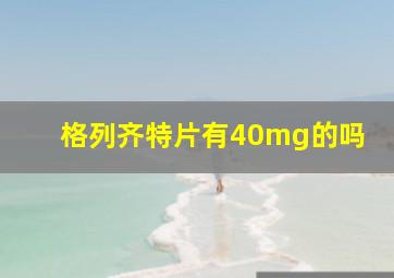 格列齐特片有40mg的吗