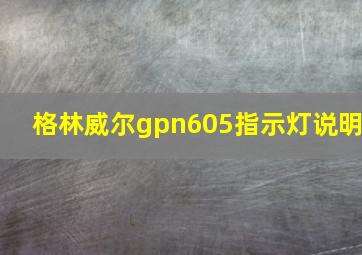 格林威尔gpn605指示灯说明