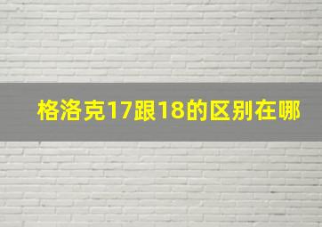 格洛克17跟18的区别在哪