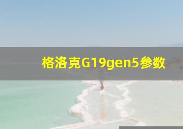 格洛克G19gen5参数