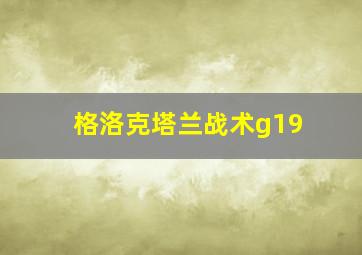 格洛克塔兰战术g19