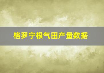 格罗宁根气田产量数据