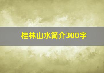 桂林山水简介300字