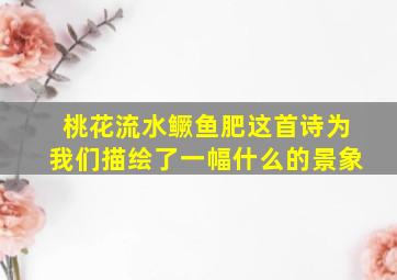 桃花流水鳜鱼肥这首诗为我们描绘了一幅什么的景象