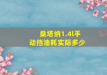 桑塔纳1.4l手动挡油耗实际多少