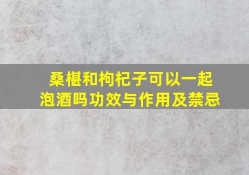 桑椹和枸杞子可以一起泡酒吗功效与作用及禁忌