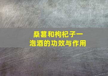 桑葚和枸杞子一泡酒的功效与作用