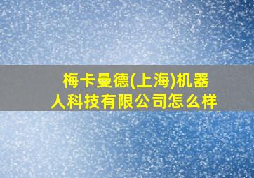 梅卡曼德(上海)机器人科技有限公司怎么样