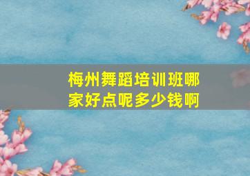 梅州舞蹈培训班哪家好点呢多少钱啊