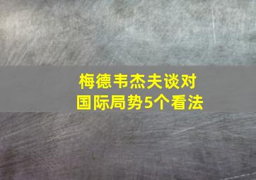 梅德韦杰夫谈对国际局势5个看法