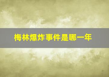 梅林爆炸事件是哪一年