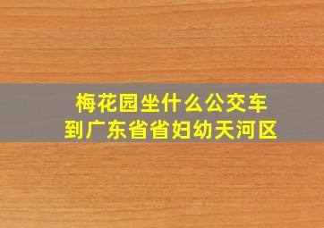 梅花园坐什么公交车到广东省省妇幼天河区