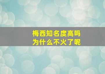 梅西知名度高吗为什么不火了呢