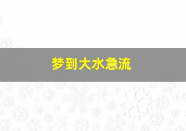 梦到大水急流