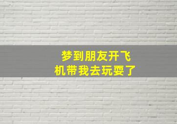 梦到朋友开飞机带我去玩耍了