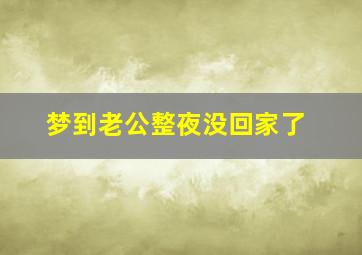 梦到老公整夜没回家了