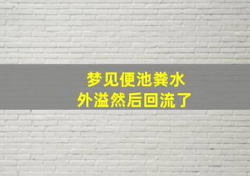 梦见便池粪水外溢然后回流了