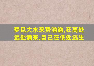 梦见大水来势汹汹,在高处远处涌来,自己在低处逃生