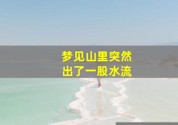 梦见山里突然出了一股水流