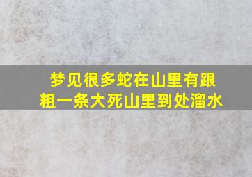 梦见很多蛇在山里有跟粗一条大死山里到处溜水