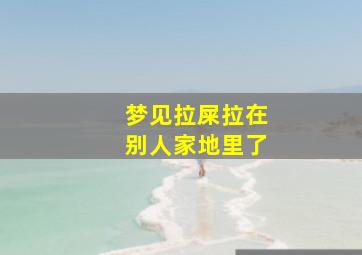 梦见拉屎拉在别人家地里了