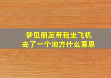 梦见朋友带我坐飞机去了一个地方什么意思