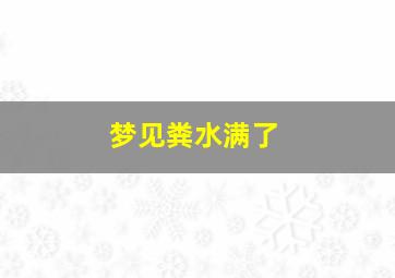 梦见粪水满了