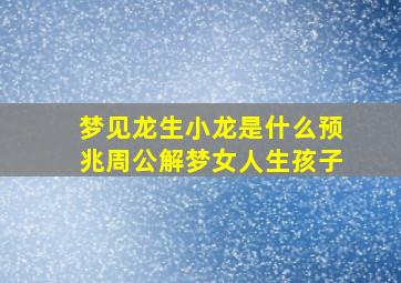 梦见龙生小龙是什么预兆周公解梦女人生孩子