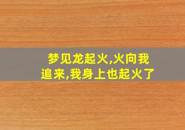 梦见龙起火,火向我追来,我身上也起火了