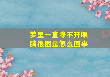 梦里一直睁不开眼睛很困是怎么回事