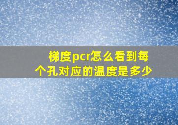 梯度pcr怎么看到每个孔对应的温度是多少