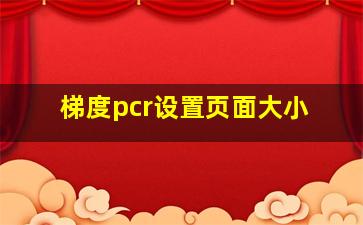 梯度pcr设置页面大小