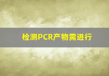 检测PCR产物需进行