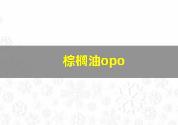 棕榈油opo