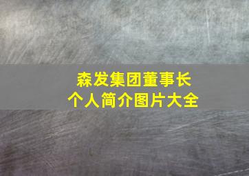 森发集团董事长个人简介图片大全