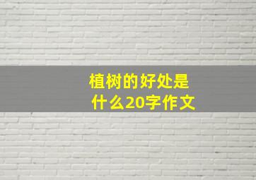 植树的好处是什么20字作文