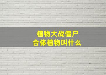 植物大战僵尸合体植物叫什么